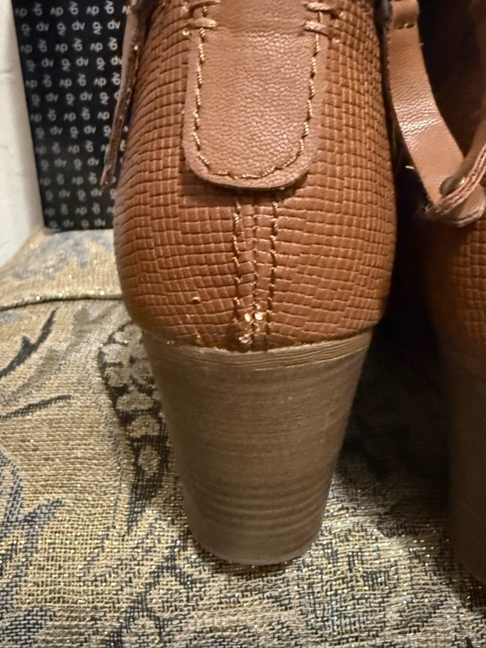 Dolce Vita Tan Ankle Booties with Side Zippers and Block Heel - Picture 8 of 9